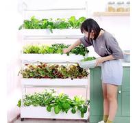 Vertical Hydroponic Grow Tower,Hydroponics Tower System with LED Grow Light - 90 Holes Aeroponic Kit for Vegetables, Herbs & Fruits - Space-Saving PVC Hydroponic Garden for Home Growing