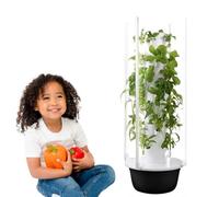 Vertical Hydroponic Growing System with Pump and Movable Water Tank, LED Included for Smart Home Gardening
