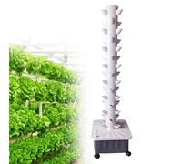 Vertical Hydroponic Tower Garden for Indoor Growing, 15-Layer Design with 45 Holes for Nutritious Plants, Stackable and Mobile, Size 42x42x154cm