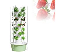 Vertical Hydroponic Tower Gardening System for Indoor Outdoor Use, Compact Design with LED Grow Light & Submersible Pump, 20/28/36 Sites, 7 Layers