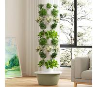 Vertical Hydropos Growing System Tower 9Layer Indoor Smart Garden Kit with LED Grow Lights Pump & Movable Water Tank - Perfect for Home Planting & Urban Gardening.