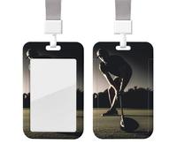 Vertical ID Badge Holder with Lanyard ID Card Case Name Tag Golf Fitness Badge Holder with Clear Window Card Name Protector Pouch for Nurse Doctor Office Supplies