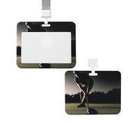Vertical ID Badge Holder with Lanyard ID Card Case Name Tag Golf Fitness Badge Holder with Clear Window Card Name Protector Pouch for Nurse Doctor Office Supplies