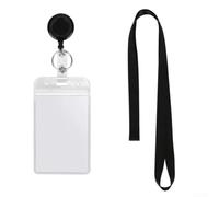 Vertical ID Badge Holder with Lanyard Plastic Clear(Vertical)