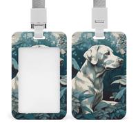 Vertical ID Badge Holder with Lanyard Plastic ID Card Holder Name Tag Nature Style Pattern Badge Holder with Clear Window ID Card Protector Pouch for Nurse Doctor Office Supplies