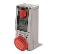 Vertical Interlocked Socket with Fuse Holder 16A 3P+N+T - RED