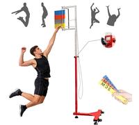 Vertical Jump Measurement Tool, Adjustable Height Trainer with Wheels, Portable Jump Tester, Pull Cord Reset for Basketball and Volleyball