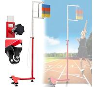 Vertical Jump Tester Adjustable for High Jump Training - Vertical Challenger Gauge for Basketball & Badminton, Reset Draw Cord & Moving Wheel, Height 1.4-2.8M, Yellow