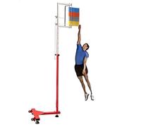 Vertical Jump Tester Adjustable Height for Volleyball Training, Stand-Alone Measurement Aid, High Jump 5.5 to 12 Ft, Solo Practice with Drawstring Reset System