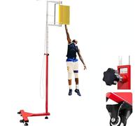Vertical Jump Tester for Basketball Training - Adjustable 1.4-2.8M with Reset Draw Cord & Moving Wheel - Fitness Challenger for Sports Performance Improvement, Yellow