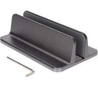 Vertical Laptop Stand, Aluminum Alloy Adjustable Notebook Mount Support Holder, Foldable Design with Anti Slip Mat for Home Office Desktop Tablet, Sturdy Durable 3D Curve Design Attractive