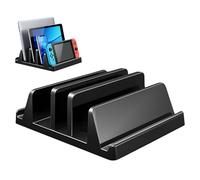 Vertical Laptop Stand for Desk, 3 Slots Adjustable Width Laptop Holder for Desk Vertical, ABS Notebook Dock Laptop Vertical Stand for MacBook, Surface, Galaxy, HP, Dell, Chrome Book, Up to 17.3 inch