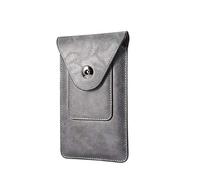 Vertical Leather Phone Pouch with Belt Clip, Cell Phone Waist Pocket Men, 6.9" PU Leather Smartphone Waist Bag with Card Holder Sports Travel Camping Purse Pocket Belt Pack with Locking Carabiner Hook