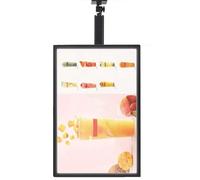Vertical LED Light Box Display Screen with Telescopic Pole, Wall Mounted Backlit Digital Menu Board for Restaurant, Bar, Shop Advertising