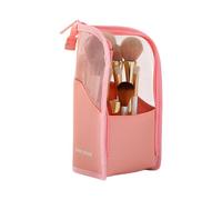 Vertical Makeup Bag - Waterproof Portable Pencil Case - Ideal for Girls School Home Travel Beauty Vanity Bathroom Hotel Brushes Pencils Skin Care, pink, Please refer to the description, Please refer