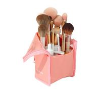 Vertical Makeup Bag, Waterproof Self-Standing Organization, Makeup Necessary, Ideal for Girls School Home Travel Beauty Vanity Bathroom Hotel Brushes Pencils Skin Care, pink, Please refer to the
