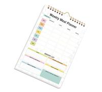 Vertical Meal Planning Pad Notebook Meal Planner with Kitchen Shopping List Sections & Paper for Year Round Use Diet Plan Notebook