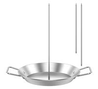 Vertical Meat Kebab Skewer Stainless Steel Vertical Skewer Grill Stand Barbecue Rack with Handles and 3/5 Different Sizes Replacement Spikes for Whole Chicken Fish Sausage Steak (Stainless Steel)