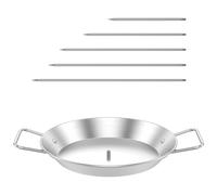 Vertical Meat Kebab Skewer Stainless Steel Vertical Skewer Grill Stand Barbecue Rack with Handles and 5 Different Sizes Replacement Spikes for Whole Chicken Fish Sausage Steak (5 Poles)