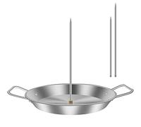 Vertical Meat Skewer Stainless Steel BBQ Vertical Skewer Grill with 3 Replacement Spikes Barbecue Verticals Skewers Grill Rack Stand with Handle for Whole Chicken Fish Sausage Steak