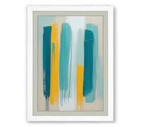 Vertical Meditation Abstract Framed Wall Art Print A1 (84.1×59.4cm) White, Wall Decor for Living Room, Bedroom, Office & Home, Ready to Hang, Art Gift