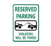 Vertical Metal Sign Multiple Sizes Reserved Parking Violators Will Be Towed Metal Sign Plaque Poster 8X12 Inches
