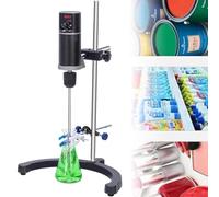 Vertical Mixer Lab Speed Stirrer with LCD Display & Stepless Control, 100-2000rpm for Solid-Liquid Mixing Experiments, Precision Overhead Design