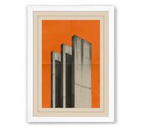 Vertical Modernism Minimalist Framed Wall Art Print A1 (84.1×59.4cm) White, Wall Decor for Living Room, Bedroom, Office & Home, Ready to Hang, Art Gift