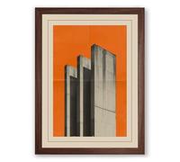 Vertical Modernism Minimalist Framed Wall Art Print A3 (42×29.7cm) Walnut, Wall Decor for Living Room, Bedroom, Office & Home, Ready to Hang, Art Gift