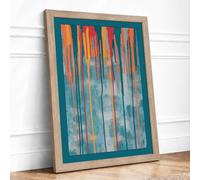 Vertical Motion Abstract Framed Wall Art Print A2 (59.4×42cm) Oak, Wall