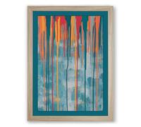 Vertical Motion Abstract Framed Wall Art Print A2 (59.4×42cm) Oak, Wall Decor for Living Room, Bedroom, Office & Home, Ready to Hang, Art Gift