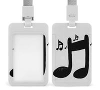 Vertical Music Note Badge Holder Heavy Duty Id Card Holder with Breakaway Lanyard Waterproof Name Tag Card Badge Holder Case Protector with Clear Window for Nurse Office