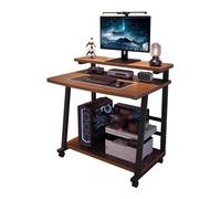 Vertical Office Desk, Modern Computer Desk with Wheels, Compact PC Laptop Workstation, Sturdy Home Desk, Suitable for Offices, Living Rooms, bedrooms A,60CM