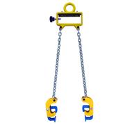 Vertical Oil Drum Clamp with 2 Widen Hooks & Chains for Safe Lifting of Plastic and Metal Drums Using Crane, Forklift, or Hoist