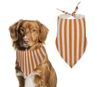 Vertical Orange And White Striped Dog Bandanna Adjustable Pet Triangle Kerchief Scarf for Cat And Dog