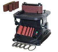 Vertical Oscillating Spindle Sander, Multifunctional Wood Sanding Tool with 5 Sanding Sleeves, 0-45° Tilting Table for Professional Woodworkers & DIY Enthusiasts