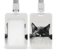 Vertical Peeking at The Wall Badge Holder Heavy Duty Id Card Holder with Breakaway Lanyard Waterproof Name Tag Card Badge Holder Case Protector with Clear Window for Nurse Office