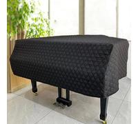Vertical Piano Dust Cover, Black Polyester-Cotton Grand Piano Cover, Sizes 160-220(220)