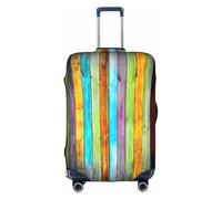 Vertical Planks in Carpentry Oak Timber Print Personalized Elastic Washable Luggage Cover for 18-32 Inch Suitcases