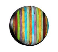 Vertical Planks In Carpentry Oak Timber Print Tire Covers Spare For Trailers, Universal Wheel Suitable For Various Vehicles