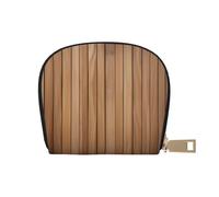 Vertical Planks in Carpentry Oak Timber1 print Leather Small Purse Credit Card Holder Wallet, Card Holder,Wallet Card Organizer Case, White, One Size