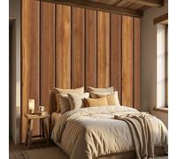 Vertical Planks Wood Grain Wallpaper, Realism Nature Photo Wallpaper for Bedrooms, Non-Woven Brown Wall Mural for Living Room Hallways Home Decor Photo Wall Paper 250 x 175 cm