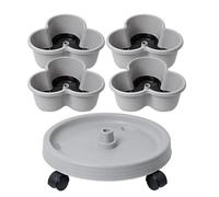 Vertical Planter - Tall Stackable 4 Tier Planter - Flexible Wheels and Tray, Plant Stand, Decorative Growing Rack | Vertical Planters for Growing Herbs and Flowers uti