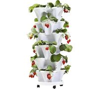 Vertical Planter Tier Stackable Garden Tower for Strawberry, Herb, Flower, and Vegetable Indoor/Outdoor Gardening - Set of