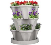 Vertical Planter Tier Stackable Planters Garden Tower Planters Strawberry Herb Flower And Vegetable Planter Indoor Outdoor Gardening Pots