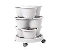 Vertical Planter Tower - Stackable Tiered Gardening with Removable Wheels and Tool Kit, Flower Pot Container | For Vegetables, Succulents, Flowers, Strawberries, Indoor and