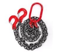 Vertical Plate Clamp,1 3 5 8 11 21 30 Ton Lifting Chains with Hooks for Cargo Towing and Handling, Customizable Length G80 Mn-Steel 2 Leg Chain Sling, 2 Way Chain Sling(1 Ton)