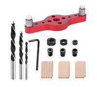 Vertical Pocket Jig Hole Woodworking Doweling Jig Kit Centering Drill Guide Wood Hole Positioner Locator Kit Multi Purpose Drill Bit Set