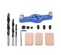Vertical Pocket Jig Hole Woodworking Doweling Jig Kit Centering Drill Guide Wood Hole Positioner Locator Kit Multi Purpose Drill Bit Set