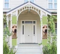 Vertical Porch Banner Hanging Door Banner Cute Labrador Dog Front Door Porch Sign Hanging Flag Party Banner Outdoor Seasonal Holiday Wedding Yard Decor Farmhouse Indoor Wall Backdrop